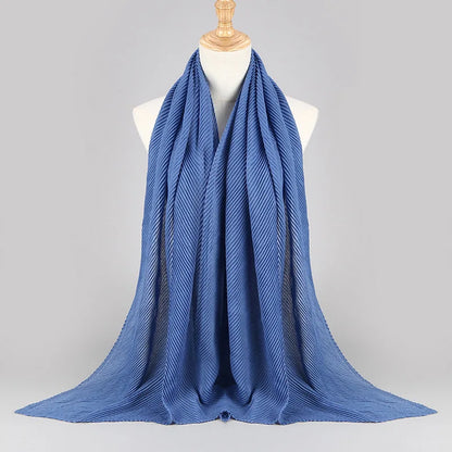Women Plain Cotton Scarf Head Hijab Wrap Solid Full Cover-up Shawls Foulard Femme Headband Crinkle Muslim Hijabs Store 2024 NEW