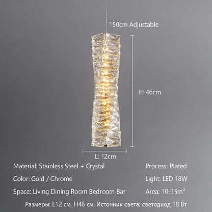 Luxury K9 Crystal Chandelier Dimmable Ceiling LED Pendant Lights Home Living Room Bedroom Indoor Atmosphere Decorative Lighting