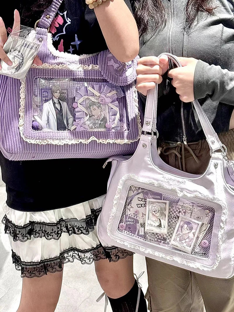 Original Corduroy Satin Lace Ribbon Daily Shoulder Bags Women's Bag Handbags for Women Cute Tote Bags for Women