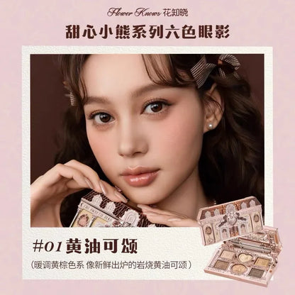 Flower Knows The Sweetie Bear 12 Parts Makeup Gift  Lip Glaze Blush Eye Shadow Concealer set Box