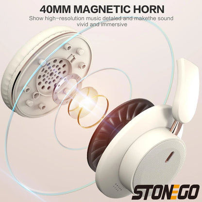 Wireless Headphones Bluetooth 5.3 Headset Foldable Portable Earphones Fashion Photography Props Aesthetic Outfit Accessories Long Battery Life Comfortable Lightweight Over Ear Bass Stereo Sound Adjustable Headband For Travel