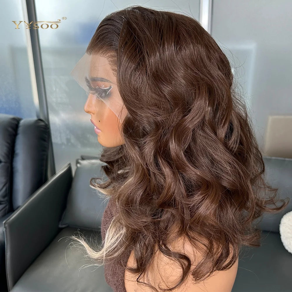 Pre PlucPre Plucked Hairline Glueless Heat Resistant Natural Wavy Future Fiber Synthetic Lacefront Wigs for Blakc Womens Daily