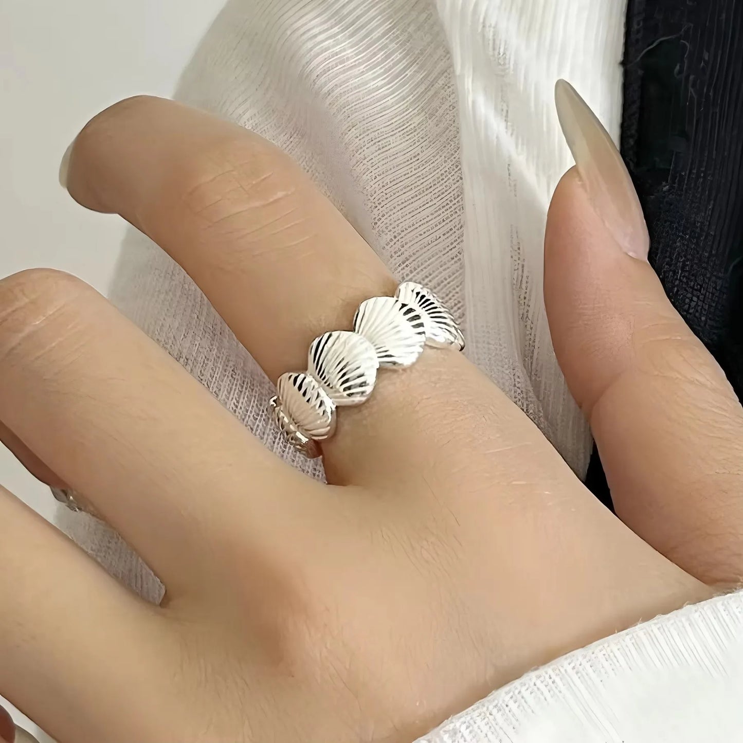 PANJBJ 925 Sterling Silver Golden Flower Rings For Women Drip Glaze Plant Irregular Adjustable Sweet Jewelry Gift Dropshipping