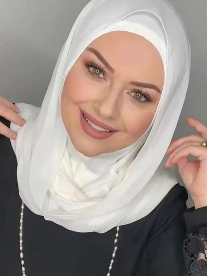 1pc Muslim Women Soft Modal Knit Turban Hijab, Breathable Stretchy Solid Color Headscarf