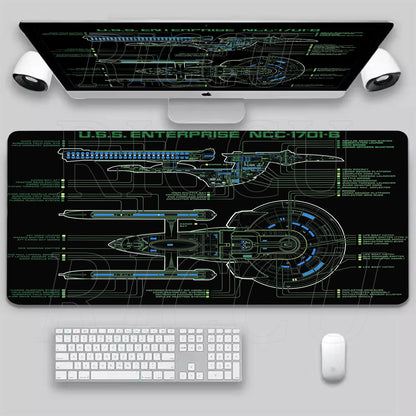 XXL HD print Game Mouse Pad Star Trek Office PC Accessories Keyboard Starship Blueprint Gamer Computer Cabinet Desk Mat carpet