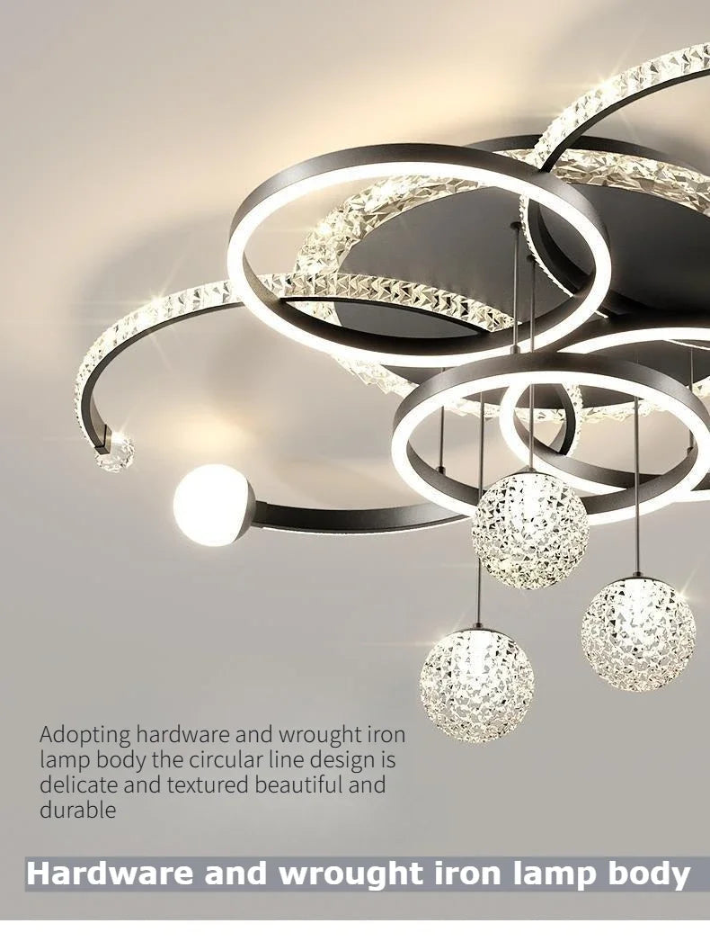Modern Luxury LED Ceiling Chandeliers Lamps Design Creative Suspension Pendant Lights Home Decor Items Living Room Bedroom Villa