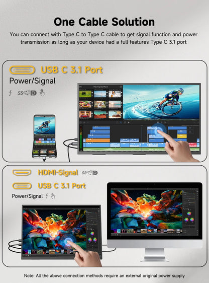UPERFECT 23.8” Touchscreen Large Computer IPS Display With Stand 120Hz Desktop Monitor For XBox Switch PS5 Gaming Extend Screen