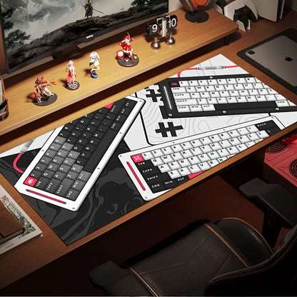 Red and black mechanical keyboard pattern durable rubber table mat alfombrilla de escritorio podkladka gamingowa wrist rest