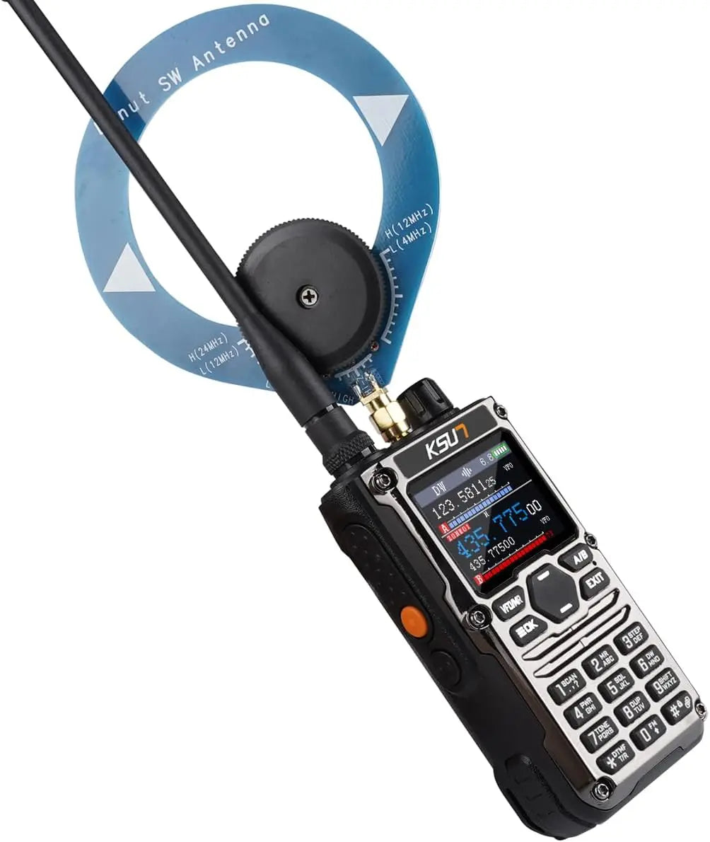 KSUT Ham Radio Walkie Talkie Handheld HF SSB CB Two Way Radios Screen with Short Wave Antenna for Hiking Camping HF123D