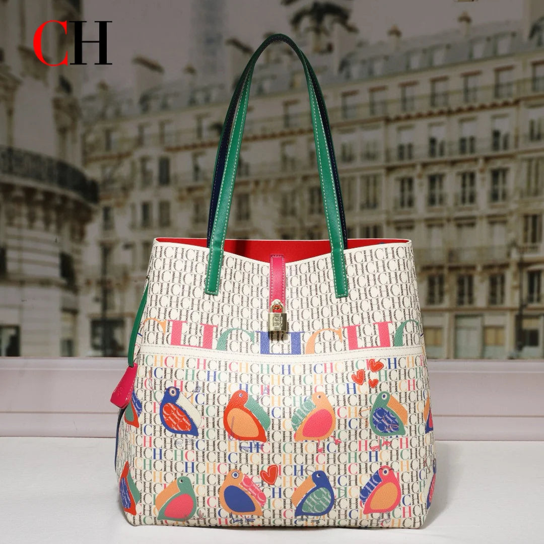 CH Ladies Handbag Large Capacity Shoulder Bag Ladies Handbag Luxury Brand 2026 New Multifunctional Fashion Design Classic Retro