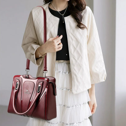 3 Layers Large Capacity Designer Women Top-Handle Bags Shoulder Crossbody Bags for Women Luxury Patent Leather Casual Tote Bag