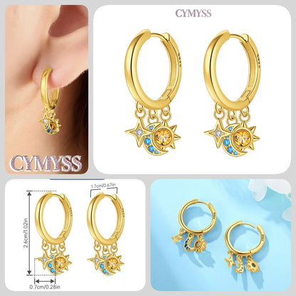 Original 925 Sterling Silver Heart Vintage Luxury Earrings Fashion 18K Gold Hoop Earrings for Women Piercing Jewelry Aretes 2026