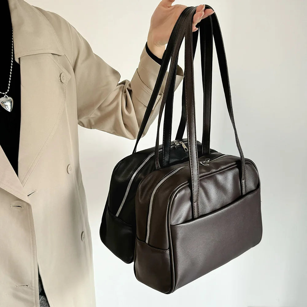 CGCBAG Vintage Designer Luxury Women Tote Bag Casual Lage Capacity Female Shoulder Bag High Quality PU Leather Ladies Handbags