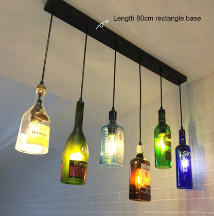 Retro Industrial Loft Wine Bottle Pendant Lights Restaurant Cafe Bar Glass Hanging Lamp Clothing Store Lustre Indoor Lighting