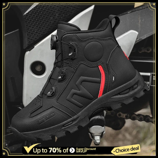 Motorcycle Riding Men Boots Waterproof Motocross Cycling Shoes Off-Road Motorbike Racing Anti-drop Breathable Equipment Soft