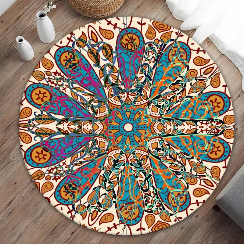 Moroccan Style Living Room Decoration Round Carpet Bohemian Carpet Large Area Rugs for Bedroom Home Rocking Chair Floor Mat