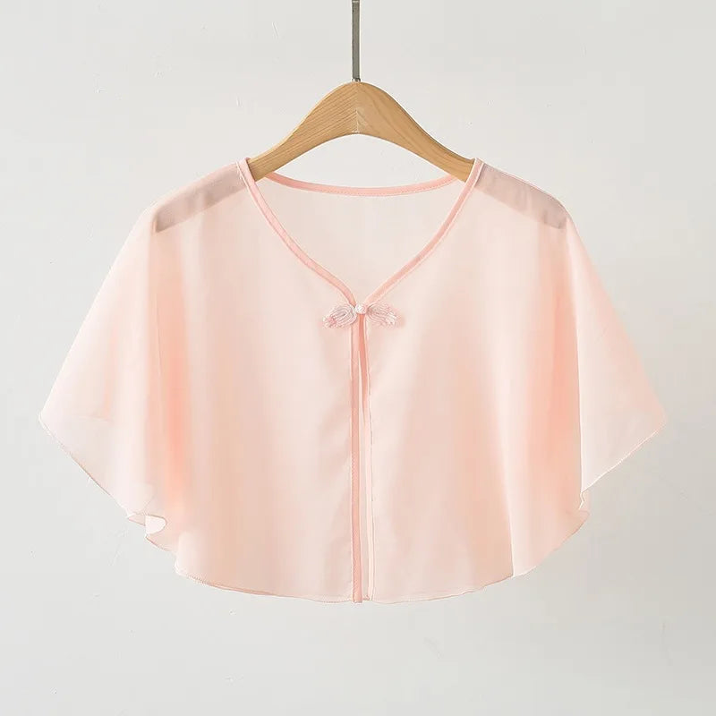 Summer Women's Sun Protection Clothing Super Thin Small Coat New Chiffon Shawl Tops Breathable Sunscreen Cardigan Chiffon Shawls