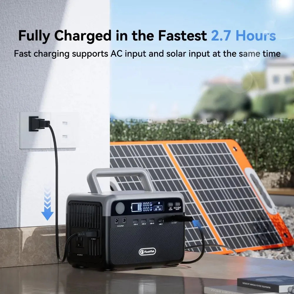 230.4Wh LiFePO4 300W (Peak 600W) Solar generator AC Outlets Portable Power Station,Power Bank, Battery Backup for Hurricane Emergency/Outdoor Camping/RVs/Home Use，Home backup outdoor camping mobile power bank ﻿