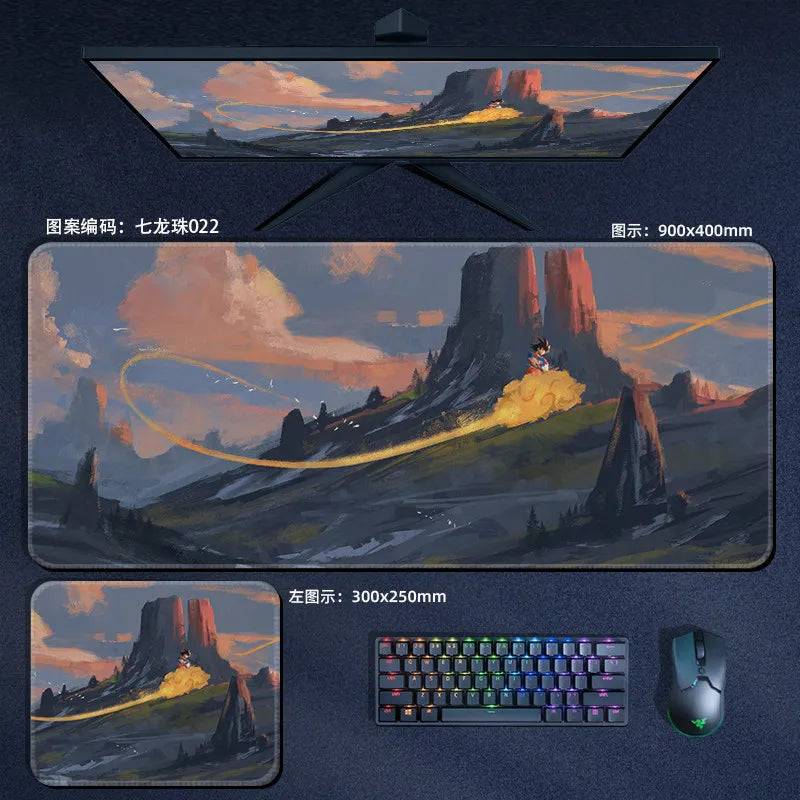 High Quality Print Dragon Ball Leather Mouse Pad Oversized Japanese Anime Nostalgic Son Goku Desk Mat Keyboard Pad Notebook Pad
