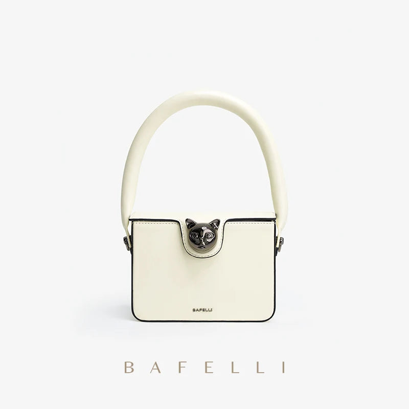 BAFELLI 2026 BAGS FOR WOMEN'S HANDBAG FASHION TREND BOXY LUXURY DESIGNER BRAND GENUINE LEATHER ORIGINAL FLAP PURSE EVENING CAT