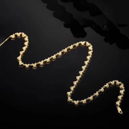 MUXIFC 3mm Full Moissanite Tennis Diaomond Necklace GRA Certificate S925 Sterling Silver Plated 18k Gold Clavicle Chain Gift
