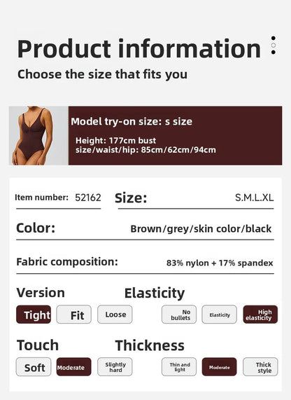 Seamless Bodysuit with Strong Compression Molding Abdominal Compression Underwear Straps Zipper One-Piece Shapewear Yoga Sets