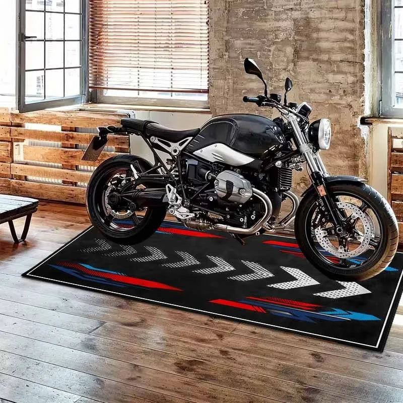 VIKAMA Motorcycle Garage Mat Repair Shop Workshop Mat Washable Walkable Bedroom Carpet Motorcycle Display Mat Home Decoration