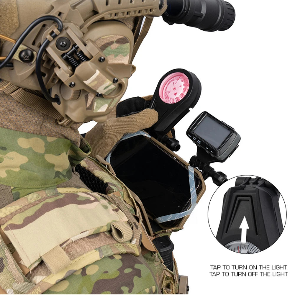 Tactical Militar Outdoor Survival Compass for MOLLE Mobile Phone Holder Navigation Board Foldable Admin Panel Hunting Vest Gear