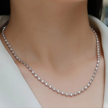 S925 moissanite necklace, tennis necklace, men and women temperament fashion party engagement wedding anniversary wedding gift