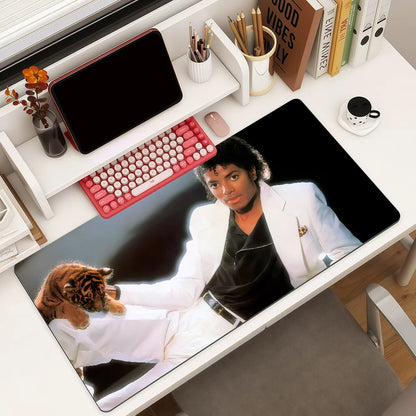 American singer M-Michael J-Jackson Mouse Pad Square Office Gaming Desk Mat Waterproof Non-Slip Rubber Decorative