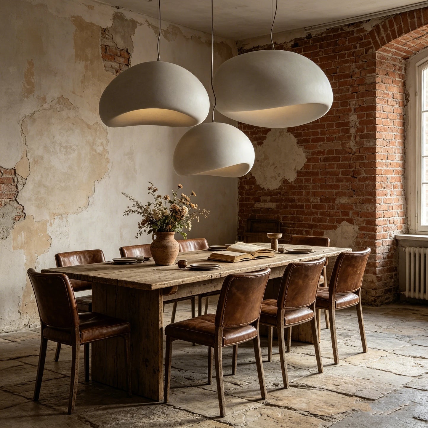 Nordic Wabi Sabi Pendant Lights Modern LED Ceiling Chandelier Lights for Living Room Bedroom Dining Room Home Decor Hanging Lamp
