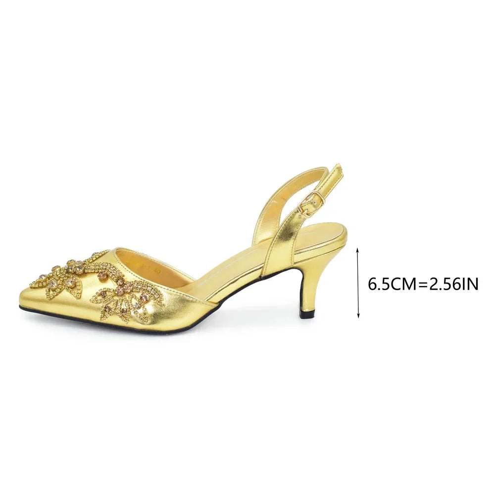 Italian Shoe and Bag Set for Party in Women Fashion Style Pointed-Toe Women Pumps African Matching Shoes and Bags for Wedding