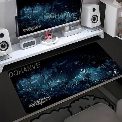Gaming Mouse Pad Black And White Rubber Office Computer Mouse Mat Hollow Knight Anime Big Mousepad Gamers Desk Keyboard Mats