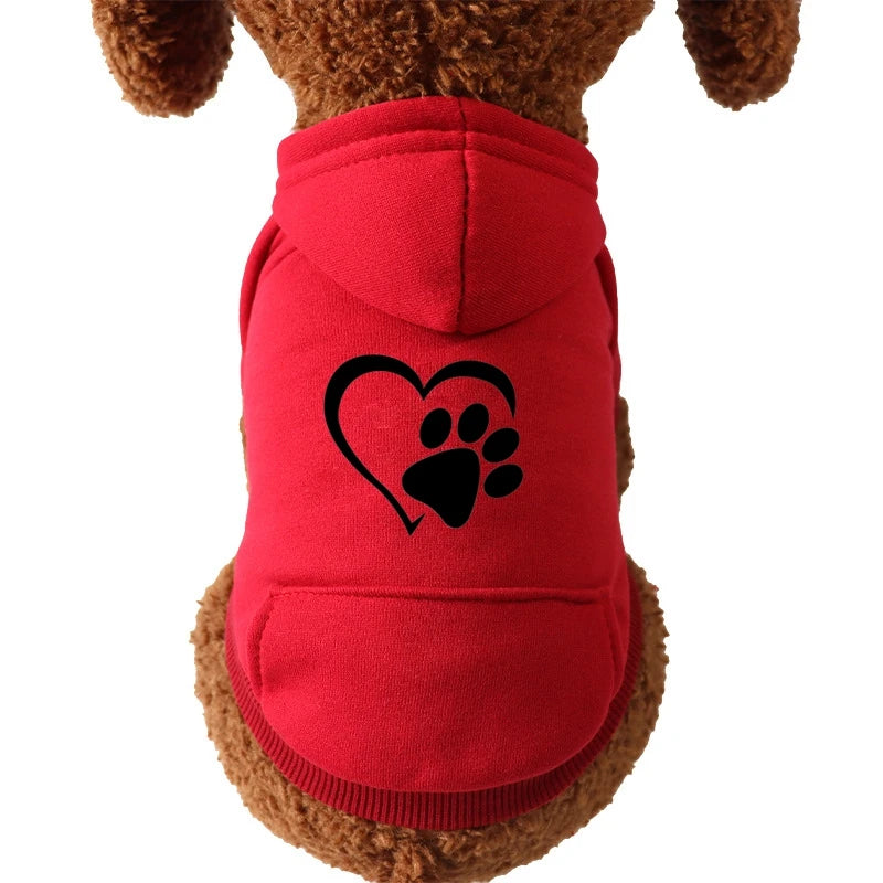 Autumn and Winter Pet Clothes Warm Doggy Clothing Puppy Sweatshirt Sport Pocket Hoodies for Small Dogs Cats Soft Fleece Sweater