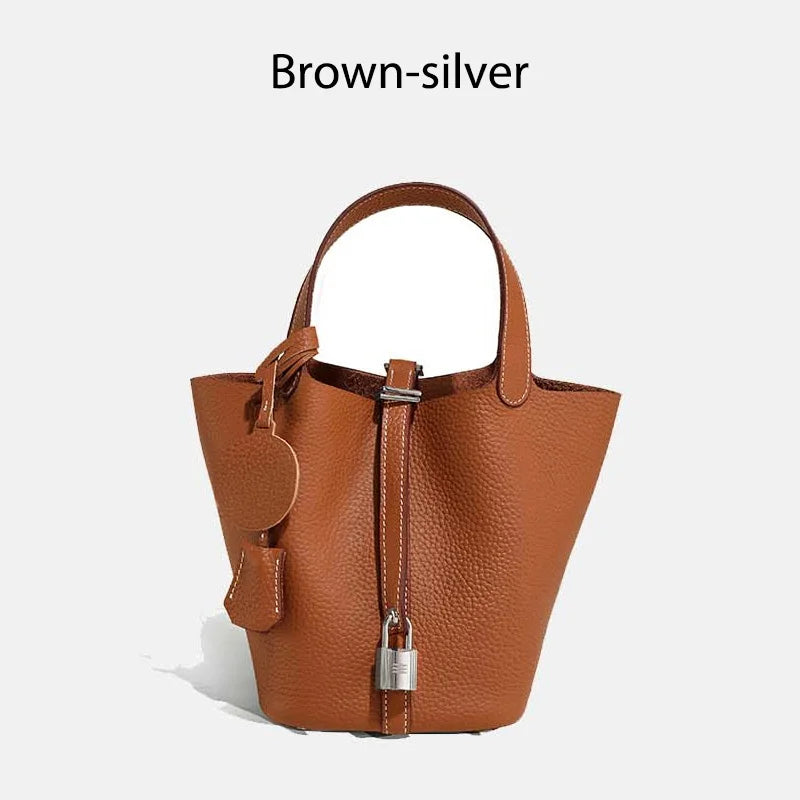 Women Bags Handbags Bucket Bag Real Leathe Fashion Tote Bag Genuine Leather Luxury Desginer Big Size Large Lady Hand Bags