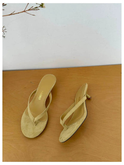 2026 New Summer Thin Heels Slippers Sandals Narrow Band Slides Ladies Shoes Fashion Women Pumps Flip Flops Luxury Slippers Shoes