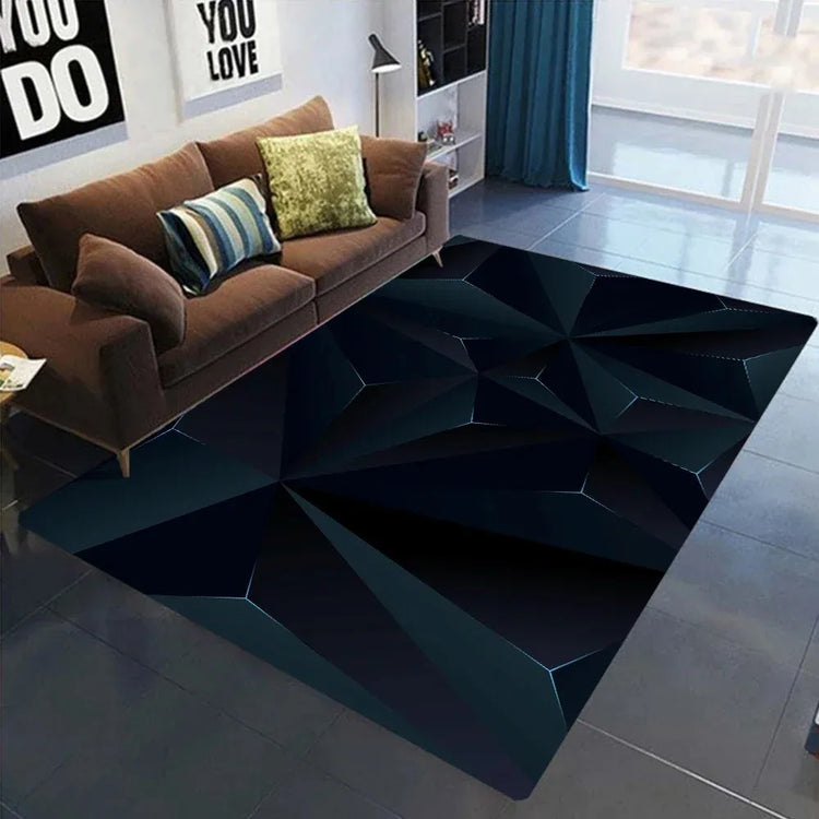 3D Geometric Carpet Neon Lights Rugs Hexagons Carpets for Home Play Gaming Room Decor Livingroom Bedroom Teens E-Sport Rug Mat