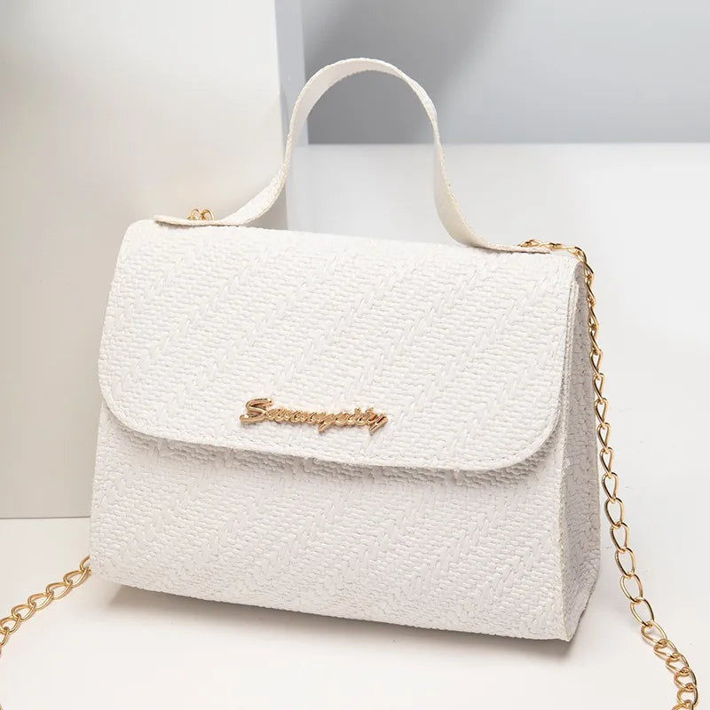 Leisure small square bag autumn and winter new women's bag wholesale simple handbag embossed chain bag cross-border bags