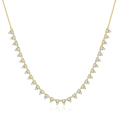 KNOBSPIN 2mm/3mm D Color Moissanite Tennis Necklace s925 Sterling Silver 18inch Chain, Wedding Necklaces for Women Fine Jewelry