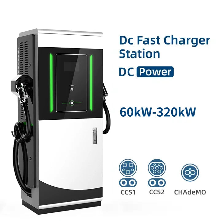 90kW DC EV Charger Station CCS2 Dual Gun Fast Charging Floor Mounted Smart APP WiFi 4G RFID IP54 OCPP 1.6J Fully Approved