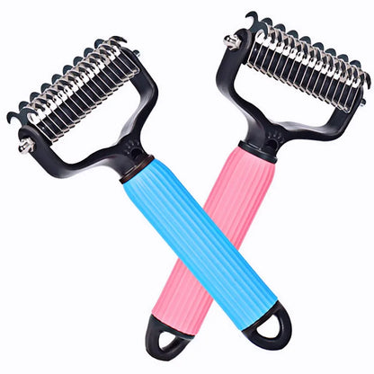 Dog Comb Knife Dogs Combs Double-sided Pet Hair Remover Stainless Steel Dog Brush for Hair Knot Cleaning Dogs Brush Pet Products