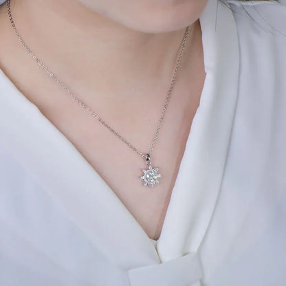 Lnngy Exquisite Sunflower Pendant Necklace Certificated 8MM Moissanite Diamond Necklaces for Women Timeless Style Jewelry