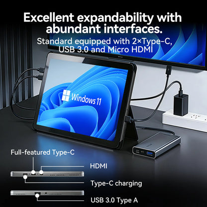 2-in-1 10.1 Inch Tablet Laptop Intel 6500Y 8GB+256GB SSD 1280*800 350Nits Windows 11 Type-C USB3.0 micro HDMI Wifi5 BNCF W1001