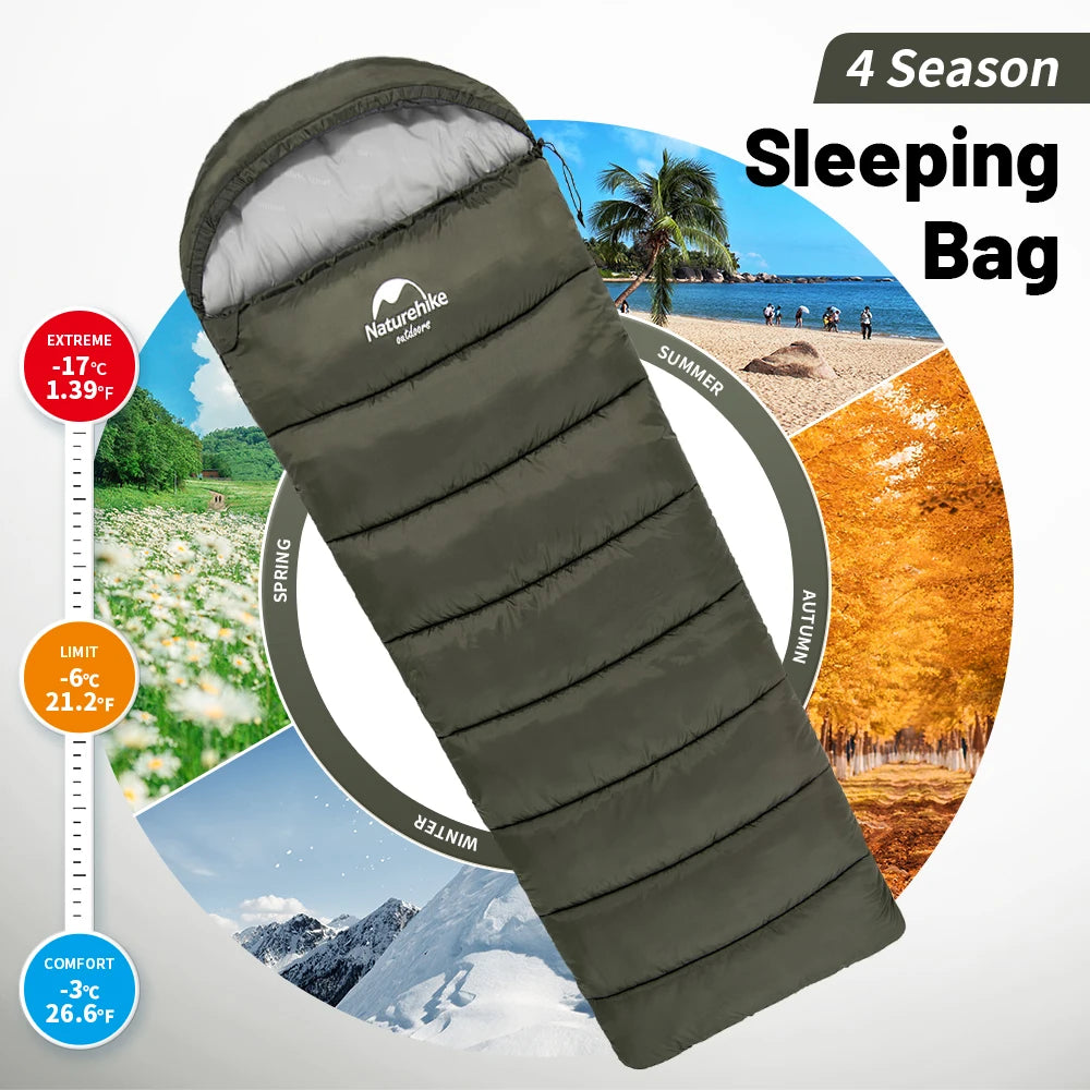 Naturehike Sleeping Bag Ultralight Winter Sleeping Bag Lightweight Waterproof Sleeping Bag Outdoor Camping Sleeping Bag