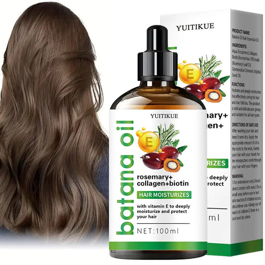 YUITIKUE Batana Oil Hair Essential Oil | With Rosemary, Collagen, Biotin & Vitamin E For Deep Moisturizing 100ml