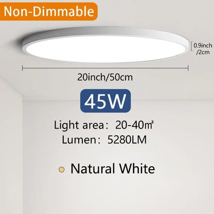 50CM Large Ceiling Lamp Smart APP/Remote Control Dimmable for Bedroom 48W Ceiling Lights AC 110/220V LED Lights for Living Room