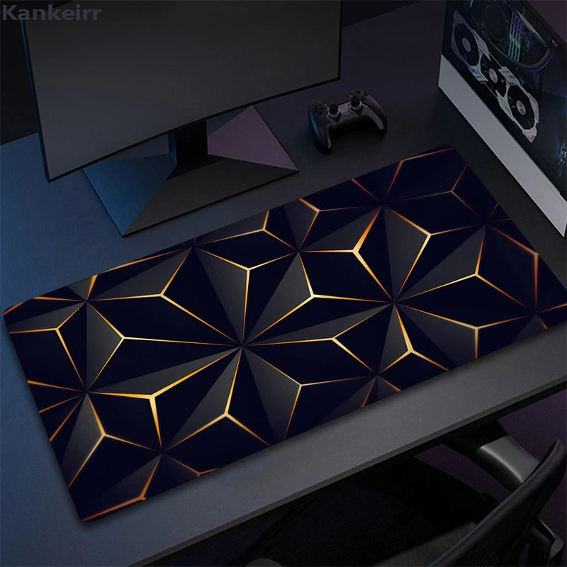 XXL 3D Cool Geometry Mouse Pad Large Computer Rug Office Table Mat 90x40cm Rubber Anti-slip Gaming Keyboard Mousepads Desk Pads