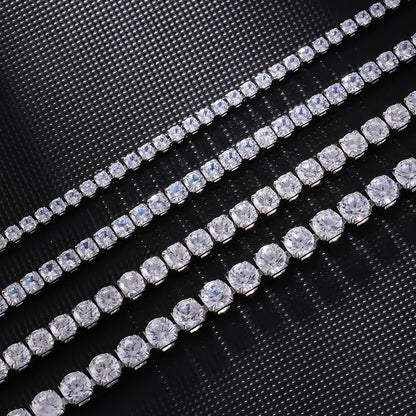 Handmade 3/4/5/6mm Lab Diamond Necklace 14K White Gold Party Wedding Necklaces For Women Bridal Tennis Chocker Jewelry Gift