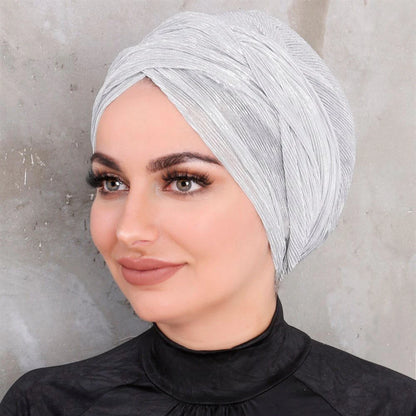 Glitter Muslim Inner Hijabs Women Ventilate Instant Turban Headscarf Woman Caps Islamic Lightweight Design (31g）