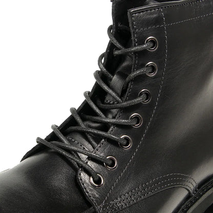 Vintage Work Boots Men's Winter High-top Leather Boots Men Mid-top Short Boots
